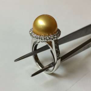 Anello con Perla Gold - Ring Australian Gold pearl